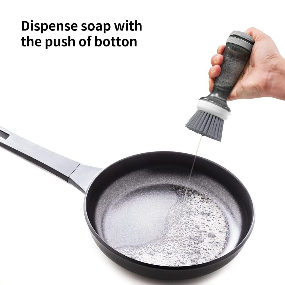 Pot Brush With Soap Dispenser - The Mindful Market