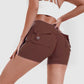 High Waist Hip Lifting Shorts With Pockets - The Mindful Market
