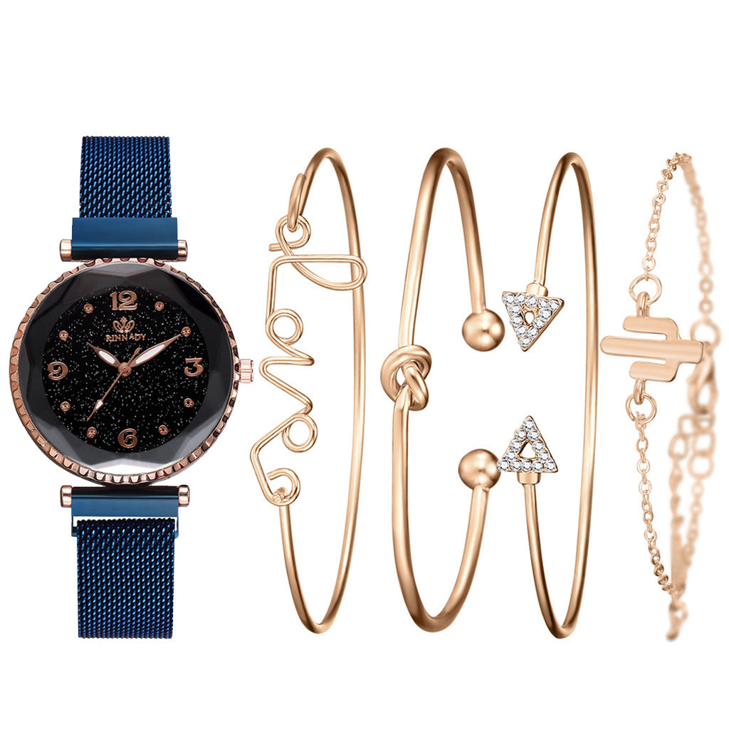 Elegant Women's Starry Sky Wristwatch with Magnetic Bracelet - The Mindful Market