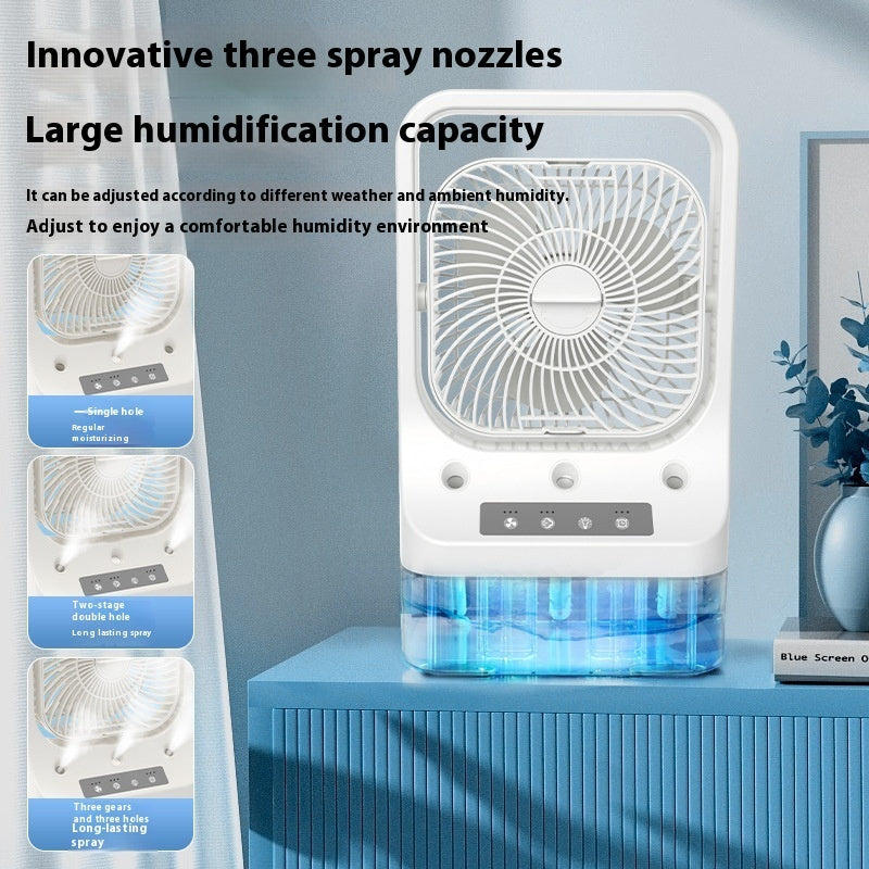 USB Rechargeable Adjustable Head Cooling Fan with Water Tank - The Mindful Market