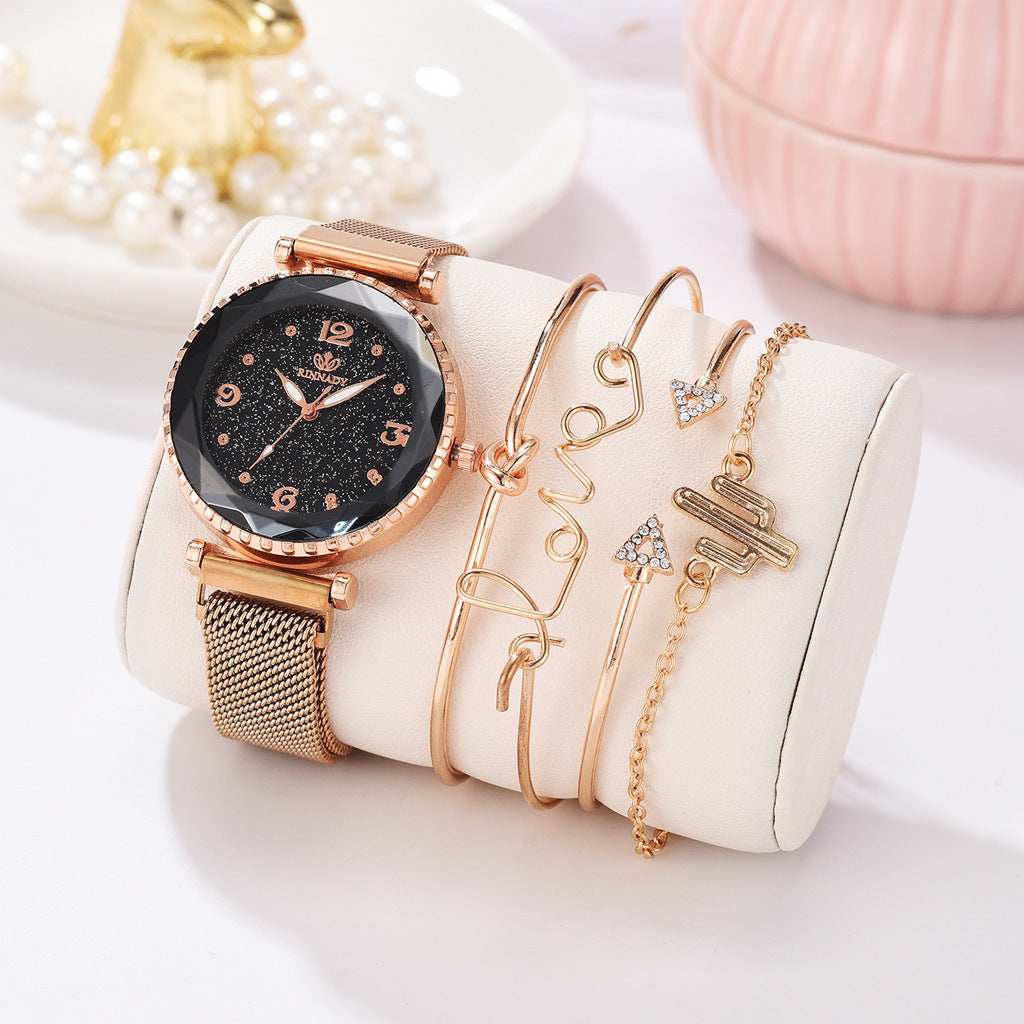Elegant Women's Starry Sky Wristwatch with Magnetic Bracelet - The Mindful Market