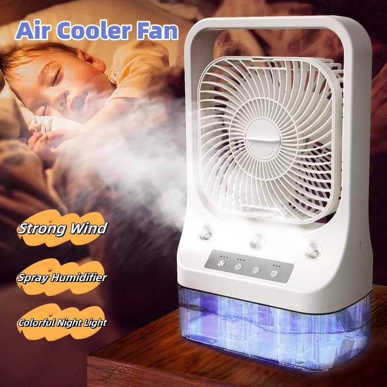 USB Rechargeable Adjustable Head Cooling Fan with Water Tank - The Mindful Market