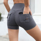 High Waist Hip Lifting Shorts With Pockets - The Mindful Market