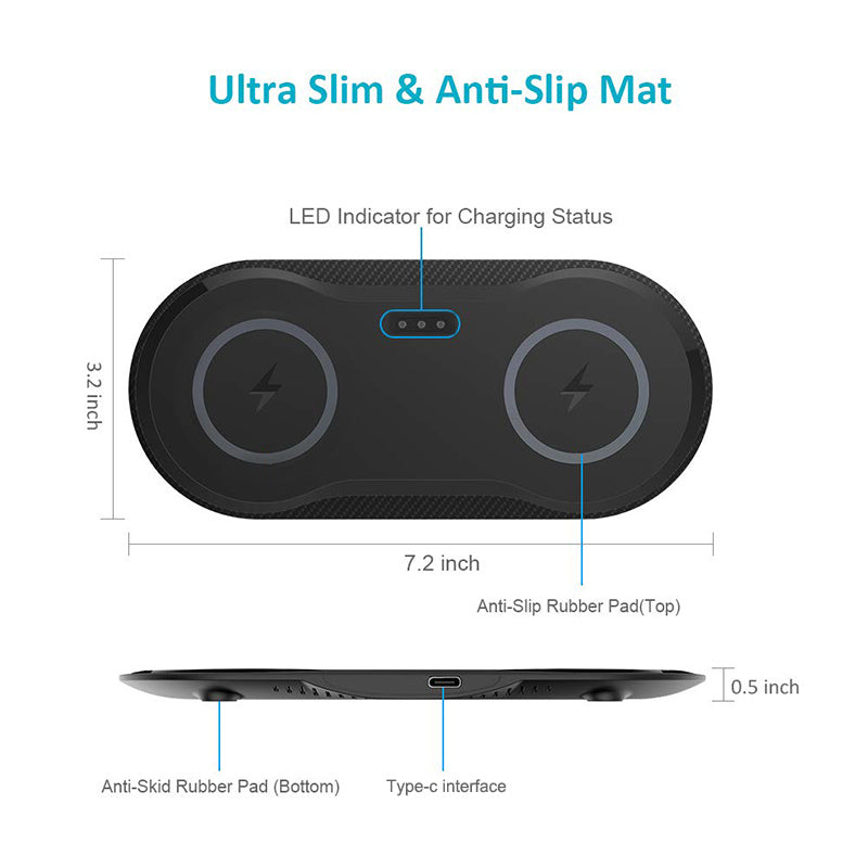 Wireless Charger Dual Mobile Phone Charger - The Mindful Market