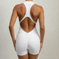 Zippered Yoga Fitness Shorts Jumpsuit Sleeveless Tummy Control Stretch Shapewear Butt Lifting Sportswear Women - The Mindful Market