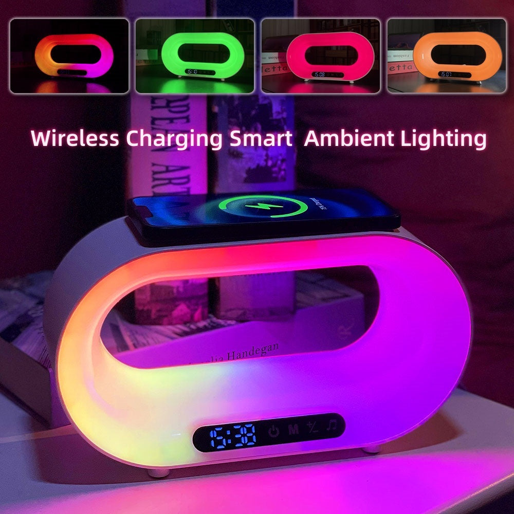 Smart LED Desk Lamp with Wireless Charger and Alarm Clock - The Mindful Market