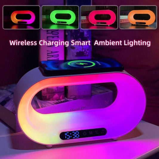 Smart LED Desk Lamp with Wireless Charger and Alarm Clock - The Mindful Market