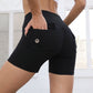 High Waist Hip Lifting Shorts With Pockets - The Mindful Market