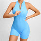 Zippered Yoga Fitness Shorts Jumpsuit Sleeveless Tummy Control Stretch Shapewear Butt Lifting Sportswear Women - The Mindful Market