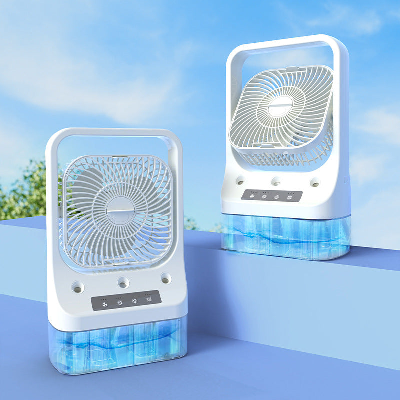 USB Rechargeable Adjustable Head Cooling Fan with Water Tank - The Mindful Market