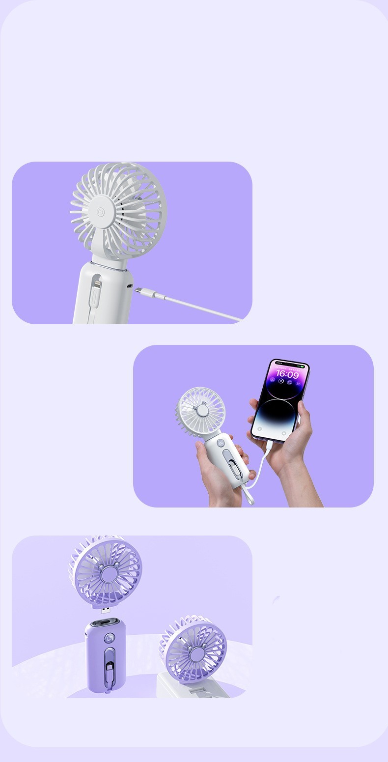 2-in-1 Portable Handheld Fan and Power Bank - The Mindful Market