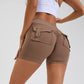High Waist Hip Lifting Shorts With Pockets - The Mindful Market
