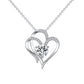 Zircon Double Love Necklace With Rhinestones Ins - The Mindful Market