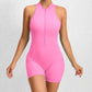 Zippered Yoga Fitness Shorts Jumpsuit Sleeveless Tummy Control Stretch Shapewear Butt Lifting Sportswear Women - The Mindful Market