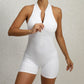 Zippered Yoga Fitness Shorts Jumpsuit Sleeveless Tummy Control Stretch Shapewear Butt Lifting Sportswear Women - The Mindful Market