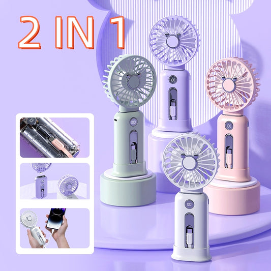 2-in-1 Portable Handheld Fan and Power Bank - The Mindful Market