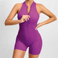 Zippered Yoga Fitness Shorts Jumpsuit Sleeveless Tummy Control Stretch Shapewear Butt Lifting Sportswear Women - The Mindful Market
